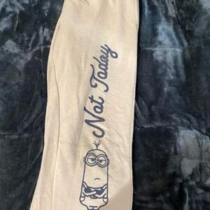 Beige Pajama Pants with Minion Print